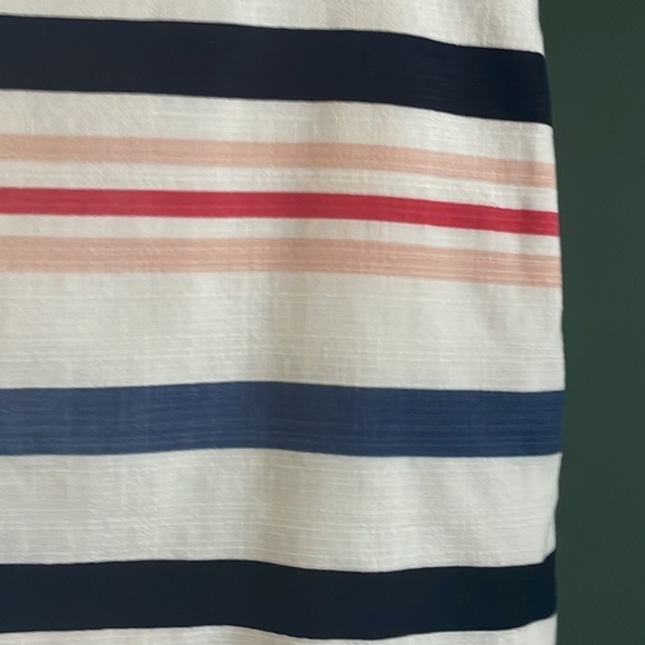 Ann Taylor White and Blue Mini Pencil Skirt Resort Wear - Picture 3 of 4